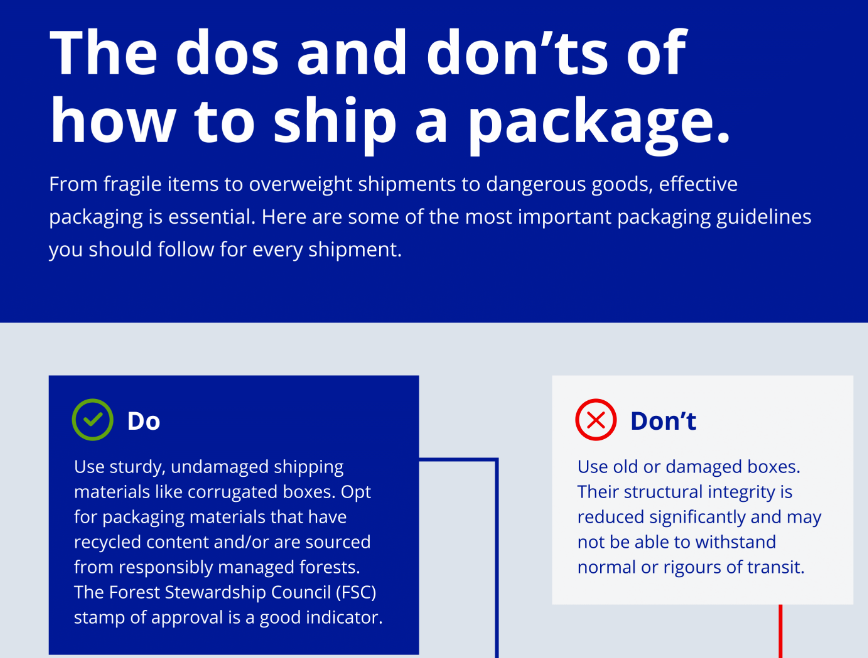 Purolator dos and don'ts of how to ship a package