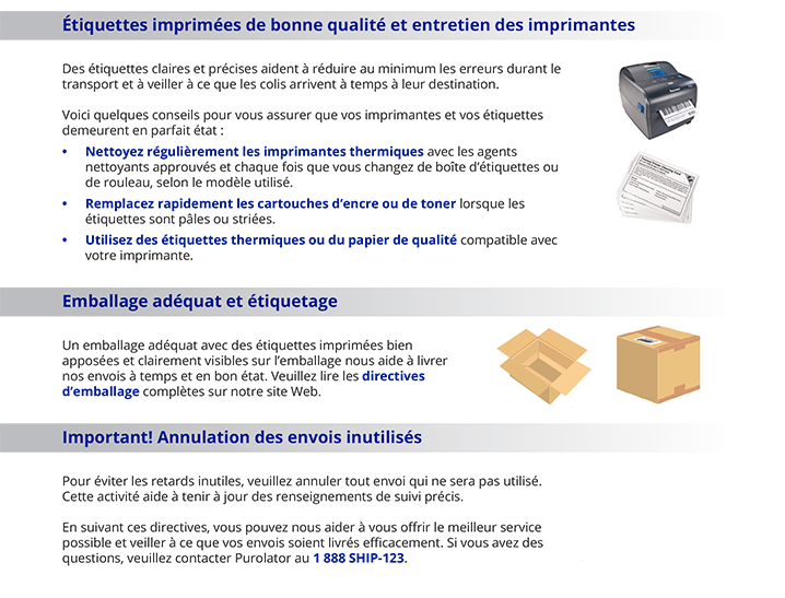 Étiquettes imprimées de bonne qualité et entretien des imprimantes