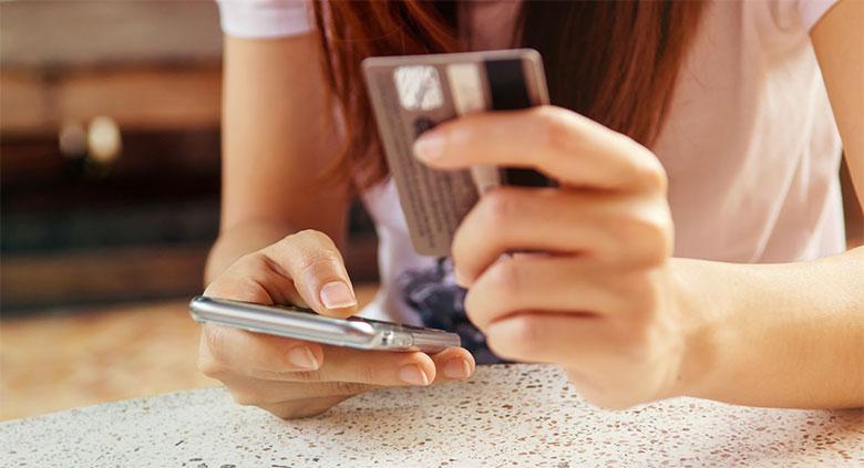 Lady with credit card